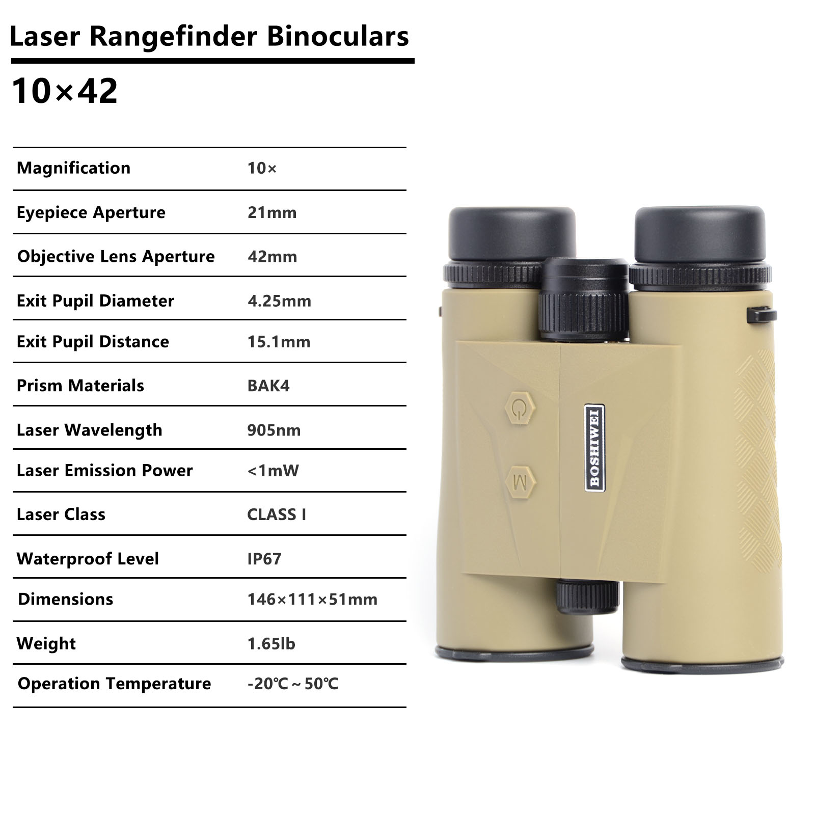 Binocolo BOSHIWEI 10x42 HD con - Hunting Outdoor Jobs recensione e prezzo